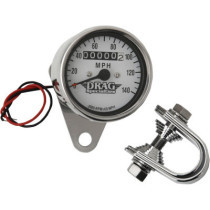 2.4" MECHANICAL SPEEDOMETER 2:1 CHROME WHITE FACE