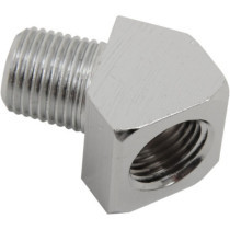 Raccord pour manomètre d'huile - Angle 45° - 1/8" NPT Mâle/Femelle - Chromé