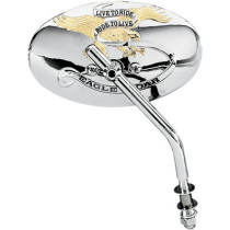 MIRROR OVAL 6" LIVE-TO-RIDE W/ ADJUSTABLE STEM CHROME