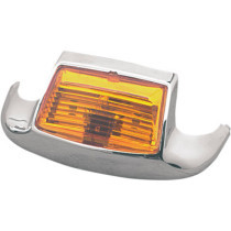 FRONT FENDER TIP LIGHT AMBER LENS CHROME