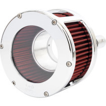 Air Cleaner - BA Race Series - Chrome - Clear Cover - Red - M8