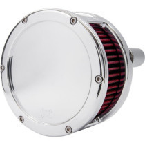 Air Cleaner - BA Series - Chrome - Solid Cover - Red - M8