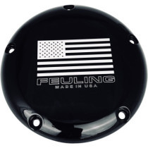 DERBY COVER AMERICAN FLAG 5-HOLE BLACK FOR TWIN CAM