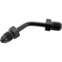 BRAKELINE ADAPTER FOR AN-03 HOSE 45° TUBE BLACK 2x MALE AN-3 3/8x24 JIC/UNF TO 3/8x24 JIC/UNF INVERT