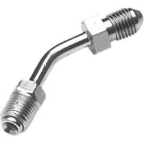 BRAKELINE ADAPTER FOR AN-03 HOSE 45° TUBE CHROME 2x MALE AN-3 3/8x24 JIC/UNF TO 3/8x24 JIC/UNF INVER