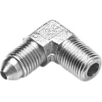 BRAKELINE ADAPTER FOR AN-03 HOSE 90° CHROME 2x MALE 3/8x24 JIC/UNF TO 1/8x27 NPT