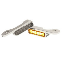 Handlebar Mounting LED Blinkers Amber/Chrome