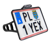 SIDE MOUNT LICENSE PLATE HOLDER W/TL ALUM BLACK (A) (FXD)