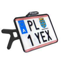 SIDE MOUNT LICENSE PLATE HOLDER W/TL ALUM CHROM (A) (FXD)