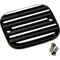 MASTER CYLINDER COVER FRONT FINNED BLACK-SILVER