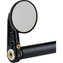 MIRROR ROUND BAR END 2,25" W/ STEM-D BLACK