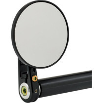 MIRROR ROUND BAR END 3,25" W/ STEM-D BLACK