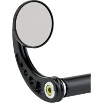 MIRROR ROUND BAR END 2,25" W/ STEM-C BLACK