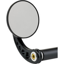 MIRROR ROUND BAR END 3,25" W/ STEM-C BLACK