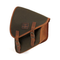 Longride, swingarm bag. Khaki, waxed cotton