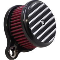 AIR CLEANER HIGH PERFORMANCE ASSEMBLY ROUND FINNED BLACK