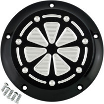 COVER DERBY 5 HOLE TECHNO BLACK-SILVER