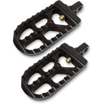 FOOT PEGS ADJUSTABLE LONG SERRATED BLACK