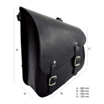 Longride, swingarm bag. Smooth, black leather