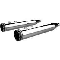 MUFFLERS 4.5" HP-PLUS® SLIP-ON W/BLACK TRACER END CAPS CHROME/BLACK