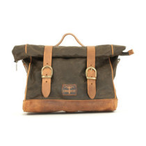 Longride, ''Old Chopper'' waxed cotton saddlebag. Khaki