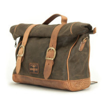 Longride, ''Old Chopper'' waxed cotton saddlebag. Khaki