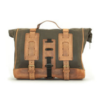 Longride, ''Old Chopper'' waxed cotton saddlebag. Khaki