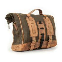 Longride, ''Old Chopper'' waxed cotton saddlebag. Khaki