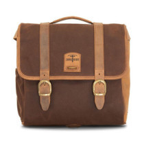 Longride, ''Classic'' waxed cotton saddlebag. Marron Brown