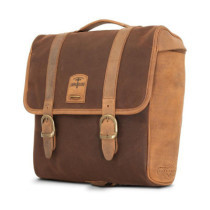 Longride, ''Classic'' waxed cotton saddlebag. Marron Brown