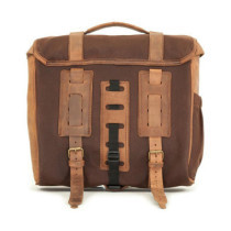 Longride, ''Classic'' waxed cotton saddlebag. Marron Brown