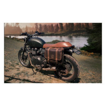 Longride, ''Classic'' waxed cotton saddlebag. Marron Brown