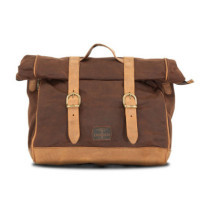 Longride, ''Old Chopper'' waxed cotton saddlebag. Marron Brown