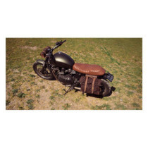 Longride, ''Old Chopper'' waxed cotton saddlebag. Marron Brown