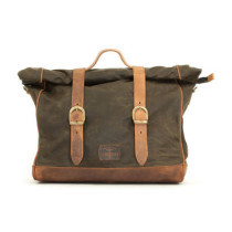 Longride, ''Old Chopper'' waxed cotton saddlebag. Khaki