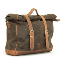 Longride, ''Old Chopper'' waxed cotton saddlebag. Khaki