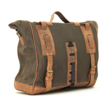 Longride, ''Old Chopper'' waxed cotton saddlebag. Khaki