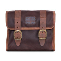 Longride, ''Mini'' waxed cotton saddlebag. Marron Brown