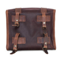 Longride, ''Mini'' waxed cotton saddlebag. Marron Brown