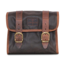 Longride, ''Mini'' waxed cotton saddlebag. Khaki