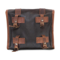 Longride, ''Mini'' waxed cotton saddlebag. Khaki