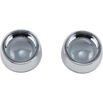 DEEP DISH BEZELS FOR BULLET TURN SIGNALS SMOKE LENS CHROME BEZEL