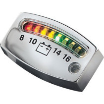 GAUGE BATTERY LED CHROME