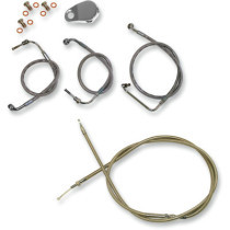 CABLE AND BRAKE LINE KIT STAINLESS BRAIDED FOR 12"-14" APE HANGERS