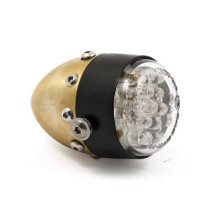 HKC, Retro LED taillight. Matte brass. Black alu front ring