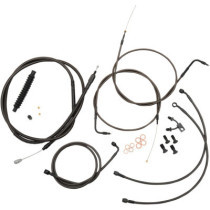 CABLE AND BRAKE LINE KIT MIDNIGHT BLACK FOR 12"-14" APE HANGERS