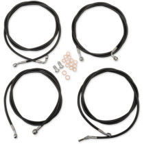 HANDLEBAR CABLE/BRAKE & CLUTCH LINE/WIRE KITS AND COMPONENTS / STAINLESS STEEL|VINYL / BLACK