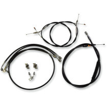 STANDARD CABLE KIT FOR 15-17 APE HANGERS BLACK VINYL/STAINLES BRAIDED STEEL BLACK