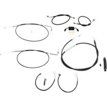 COMPLETE CABLE KIT FOR 12-14 APE HANGERS BLACK VINYL/STAINLES BRAIDED STEEL BLACK