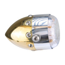 HKC, Retro LED taillight. Polished brass. Alu front ring